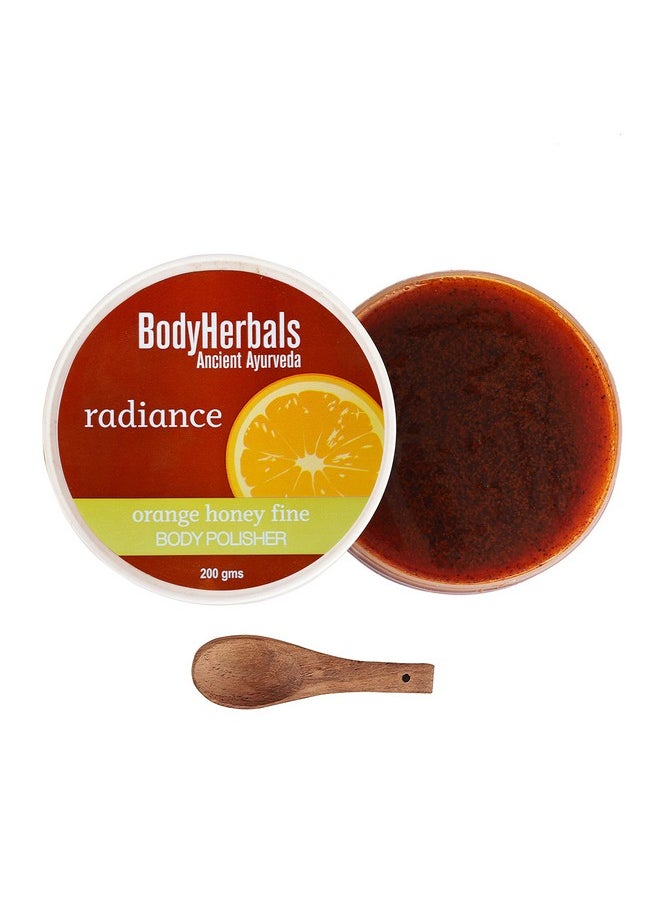 Radiance Body Polisher Scrub (200 Gms ) For Tan Removal & Instant Glow | Enriched With Natural Orange & Honey | 100% Vegan & Paraben Free | For Men & Women | All Skin Types