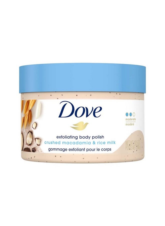 Exfoliating Body Polish| Body Scrub |Deeply Nourishing Crushed Macadamia And Rice Milk |Moisturises & Brightens Skin | Sulphate Free|298Gm