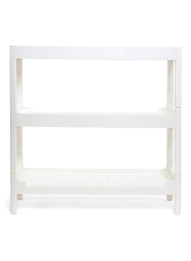 3-Tier Knock-Down Shelf, White - 65X64Cm