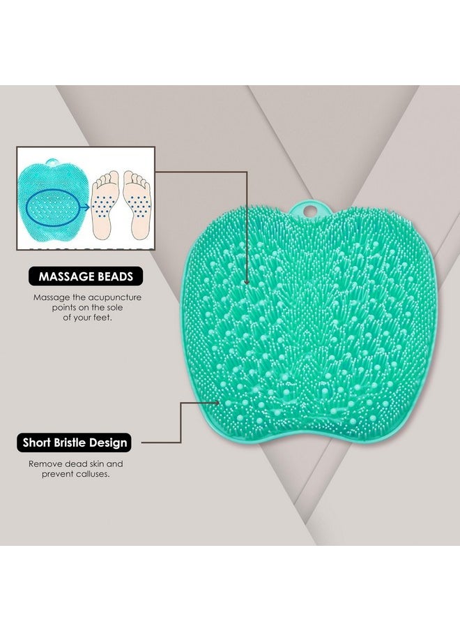 Foot Scrubber Mat Cleans, Smooths, Exfoliates & Massages Your Feet Without Bending, Improve Foot Circulation & Soothe Achy Feet, Green