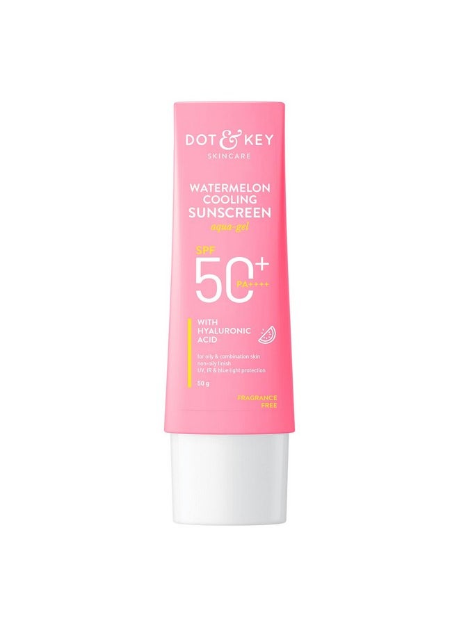 Watermelon Hyaluronic Sunscreen Spf 50 Pa+++| For Oily, Normal & Combination Skin | Uv + Blue Light Protection | Lightweight | No White Cast | Boosts Vitamin D Absorption | 50G…