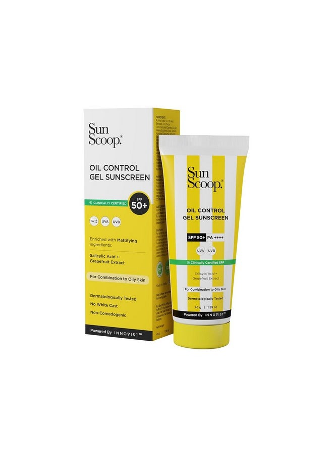 Oil-Control Gel Sunscreen | Spf 50+, Pa++++ | Mineral Oil & Petroleum Free | Controls Excess Oil | Unclogs Pores | Anti-Ageing | Lightweight | 45 G