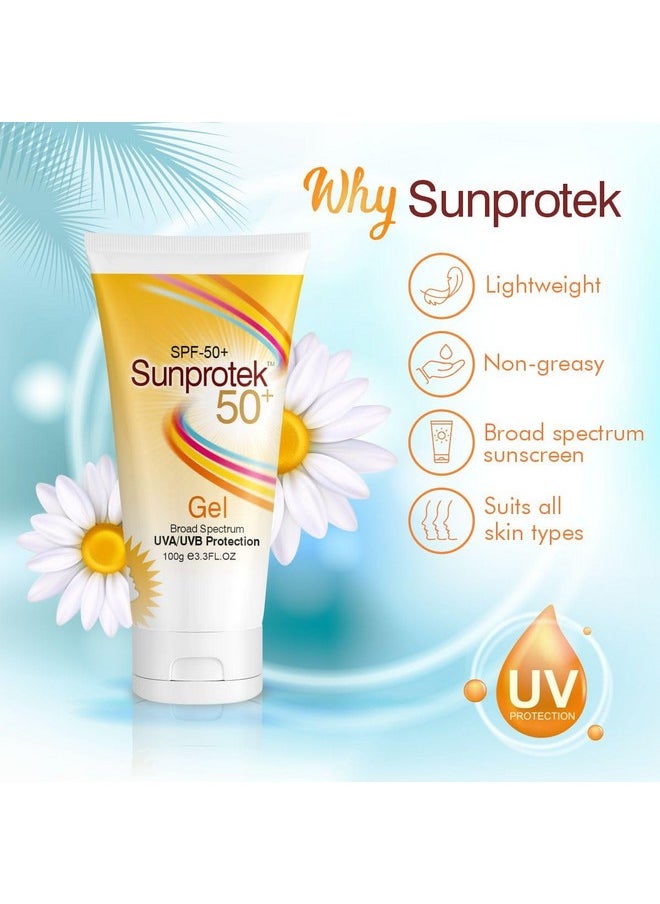 Sunprotek Matte Look Sunscreen Spf50 Pa+++ For Oily Or Acne Prone Skin, Paraben & Sulphate Free For Women And Men - 100Gm