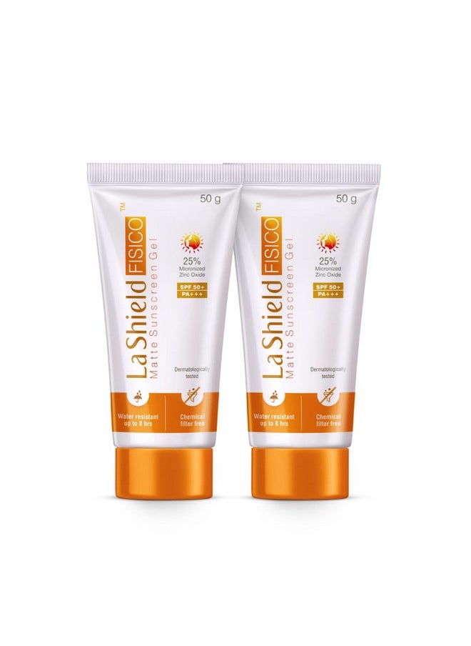 Fisico Spf 50 Pa+++ Mineral Sunscreen|Chemical Filter Free| Water Resistant Upto 8 Hours |Non-Greasy | Dermatologist Prescribed| For Sensitive Skin |50G | Pack Of 2