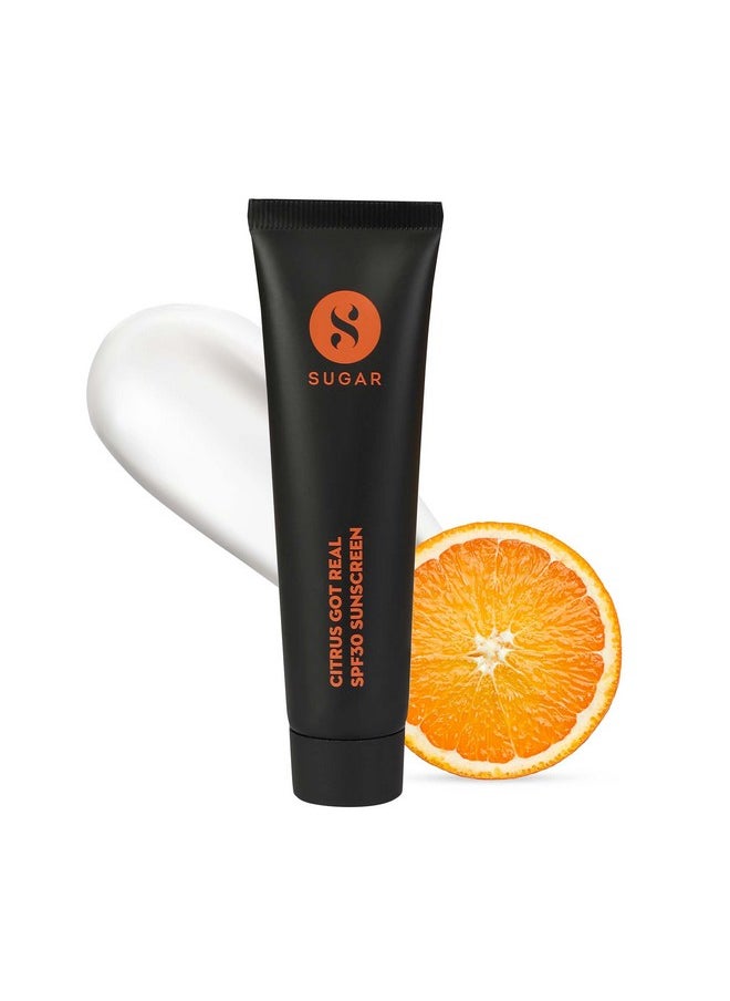 Citrus Got Real Sunscreen For All Skin Types Spf30 | No White Cast | Uva/B & Blue Light Protection | Enriched With Vitamin C - 30G