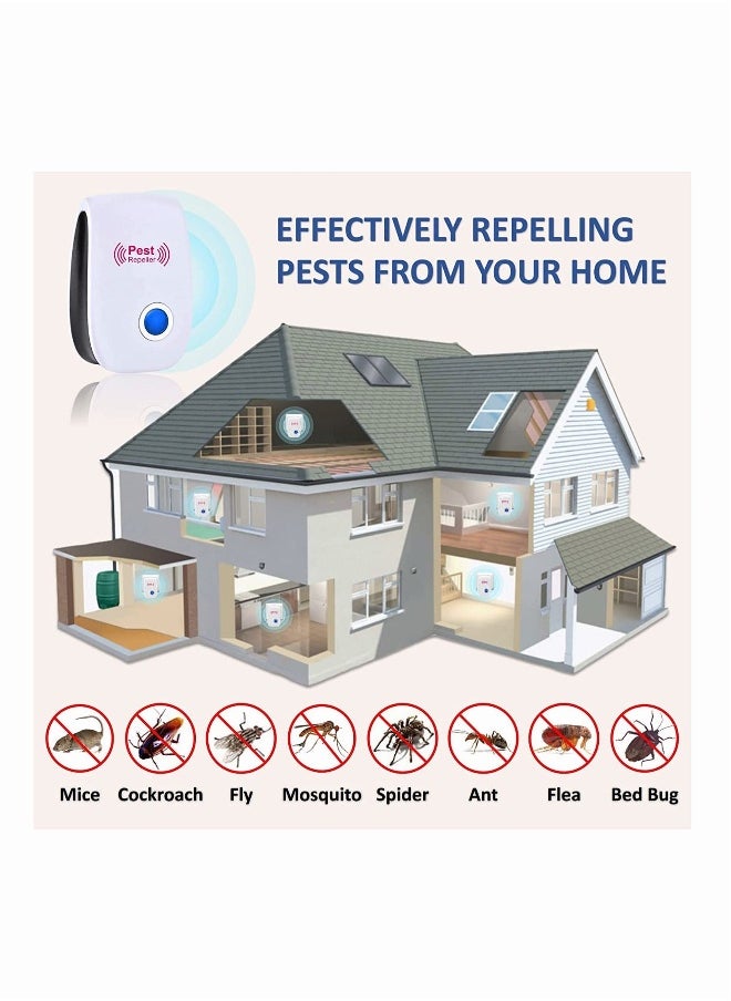 Ultrasonic Pest Repeller 6 Pack Plug in Pest Control Indoor Mice Repellent for Bug Cockroach Ant Spider Mosquito Mice