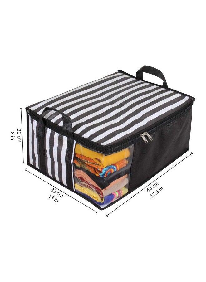 ™ Presents Non Woven Saree Cover Storage Bags For Clothes With Combo Offer Saree Organizer For Wardrobe/Organizers For Clothes/Organizers For Wardrobe Pack Of 3 - Black