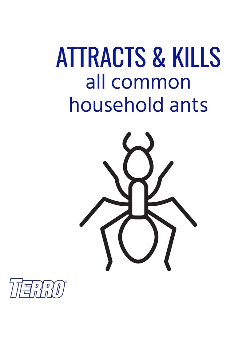 T334B Indoor Multi Surface Liquid Ant Bait and Ant Killer 4 Discreet Ant Bait Stations Kills Common Household Ants