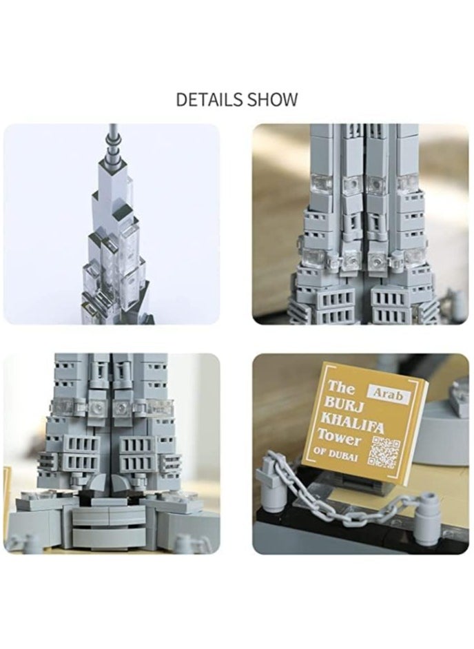 Building Block Toys The Burj Khalifa Tower-Dubai Model (555 Pieces) The World's Great Architecture Set Serie