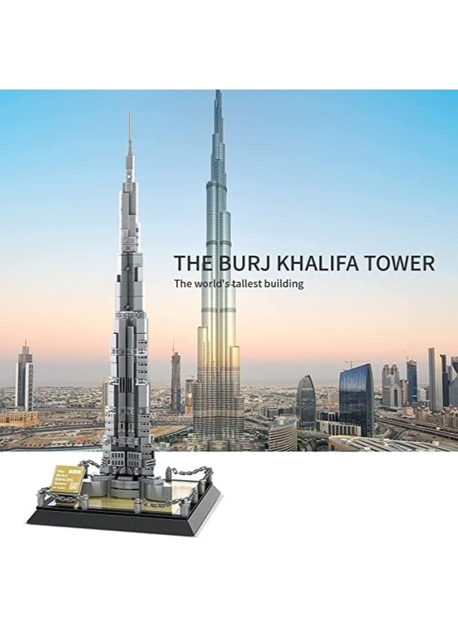 Building Block Toys The Burj Khalifa Tower-Dubai Model (555 Pieces) The World's Great Architecture Set Serie