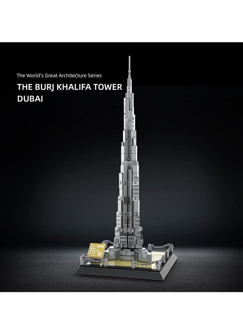 Building Block Toys The Burj Khalifa Tower-Dubai Model (555 Pieces) The World's Great Architecture Set Serie