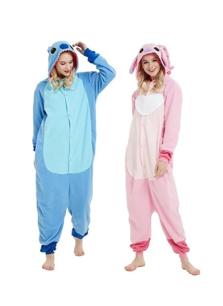 Stitch Onesie Animal Pajamas Hoodie Cosplay Cartoon Costumes Adults Unisex Party Wear