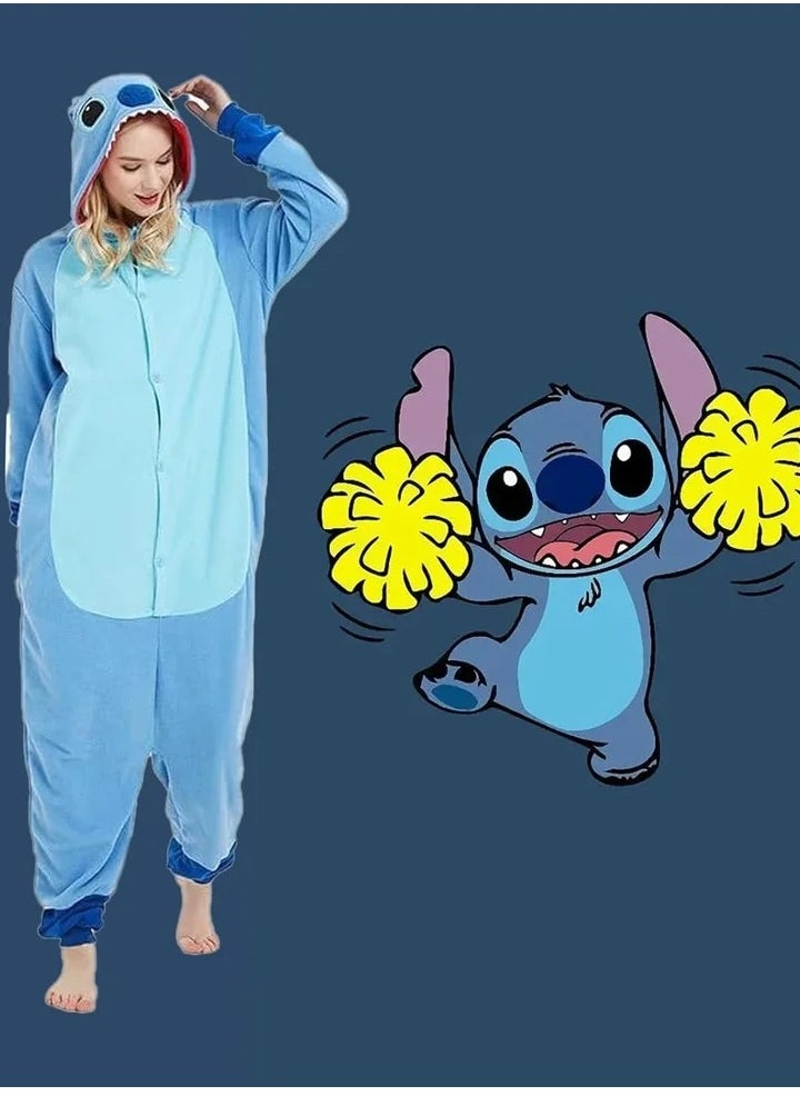 Stitch Onesie Animal Pajamas Hoodie Cosplay Cartoon Costumes Adults Unisex Party Wear