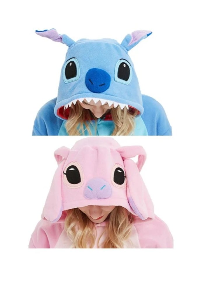 Stitch Onesie Animal Pajamas Hoodie Cosplay Cartoon Costumes Adults Unisex Party Wear