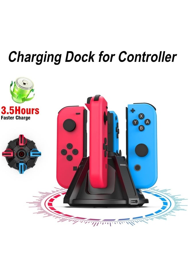 Joy-Con Charger Dock for Nintendo Switch/Switch OLED with LED Indicator, Charges Up to 4 Joy-Cons