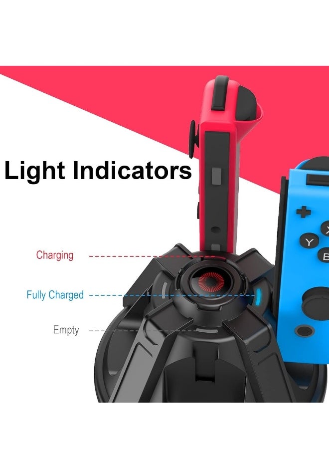 Joy-Con Charger Dock for Nintendo Switch/Switch OLED with LED Indicator, Charges Up to 4 Joy-Cons