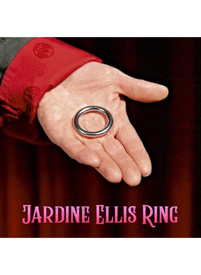 Magician'S Jardine Ellis Ring Gimmick With Book | Silver Metal Penetration Pass Thru Ribbon, Pencil Etc For Real Stage Magic | Street Magic | Close Up Magic Trick