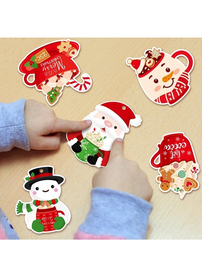 24 Sets Christmas Crafts Kits Hot Cocoa Christmas Ornament Crafts For Christmas Tree Decorations Diy Sticker Craft For Classroom Decor Xmas Gift Winter Holiday Party Supplies