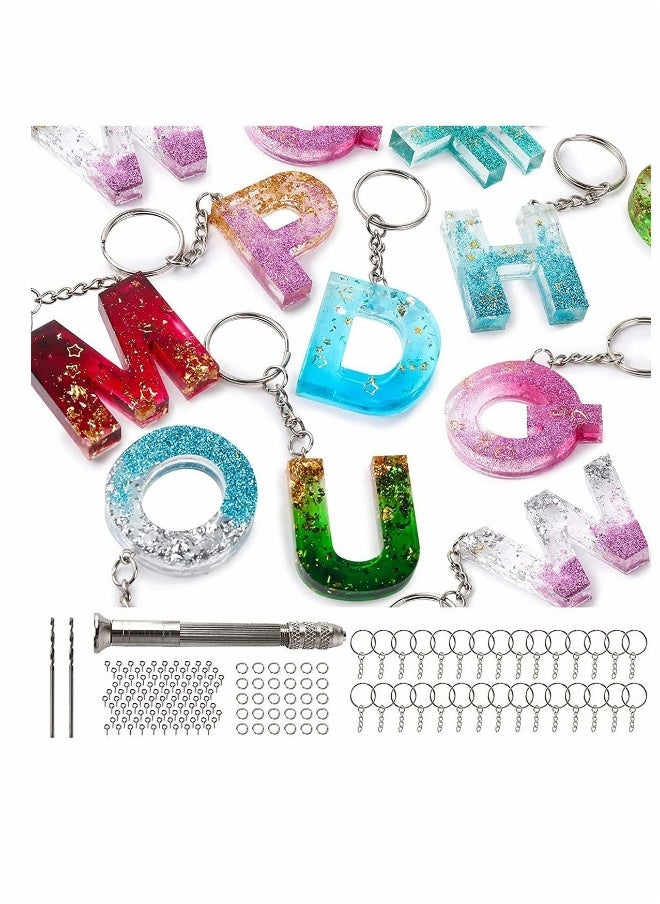 134Pcs Silicone Alphabet Resin Molds Kit Letter Number Silicone Mold Epoxy Resin Casting Molds Keychain Making Set