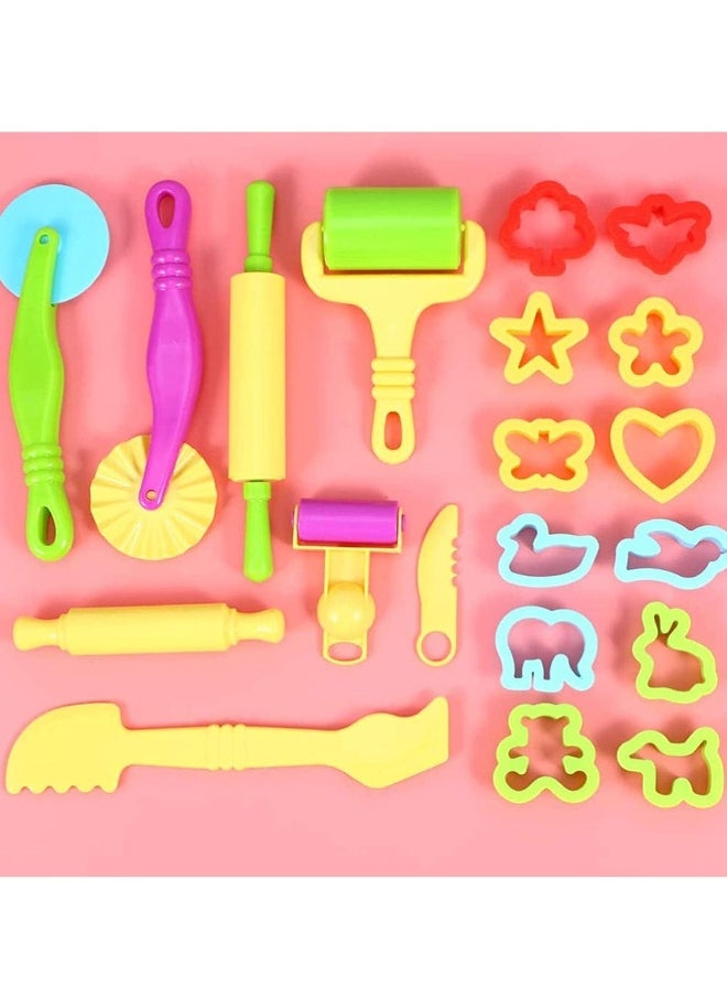 Playdough Sets For Kids, Kids Clay Tools, Plastic Art Clay Dough Playing Tools Set with Models and Mold Smart Dough Tools Kit For Kids 1 Set/20pcs