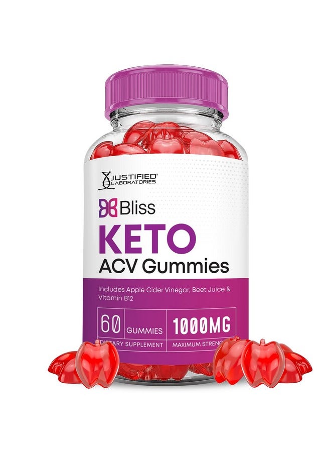 Bliss Keto ACV Gummies Advanced Formula 1000MG Bliss Keto Gummies Apple Cider Vinegar Boost Formulated with Pomegranate Beet Juice Powder B12 Vegan Non GMO 60 Gummys