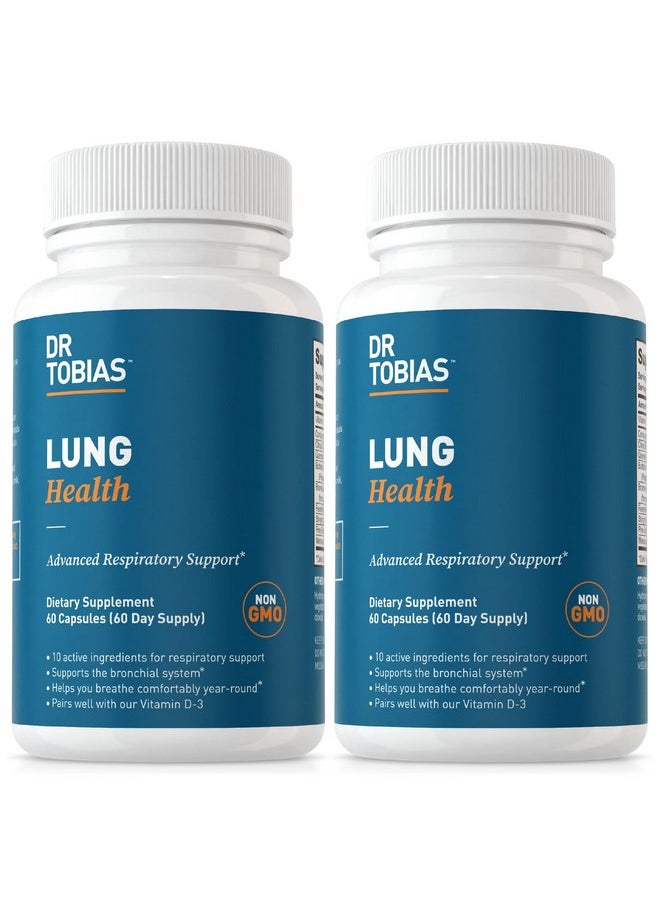 Dr. Tobias Lung Health, Lung Support Supplement with Vitamin C, Butterbur, Quercetin & Bromelain, Lung Cleanse & Detox Formula for Bronchial & Respiratory System, Non-GMO, 120 Capsules