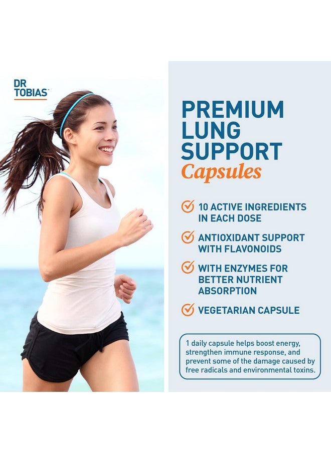 Dr. Tobias Lung Health, Lung Support Supplement with Vitamin C, Butterbur, Quercetin & Bromelain, Lung Cleanse & Detox Formula for Bronchial & Respiratory System, Non-GMO, 120 Capsules