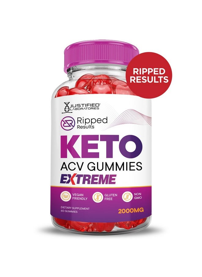 (5 Pack) Ripped Results Keto ACV Gummies Extreme 2000MG Ripped Results Keto Gummies Apple Cider Vinegar Formulated with Pomegranate Beet Juice Powder B12 Vegan Non GMO 300 Gummys
