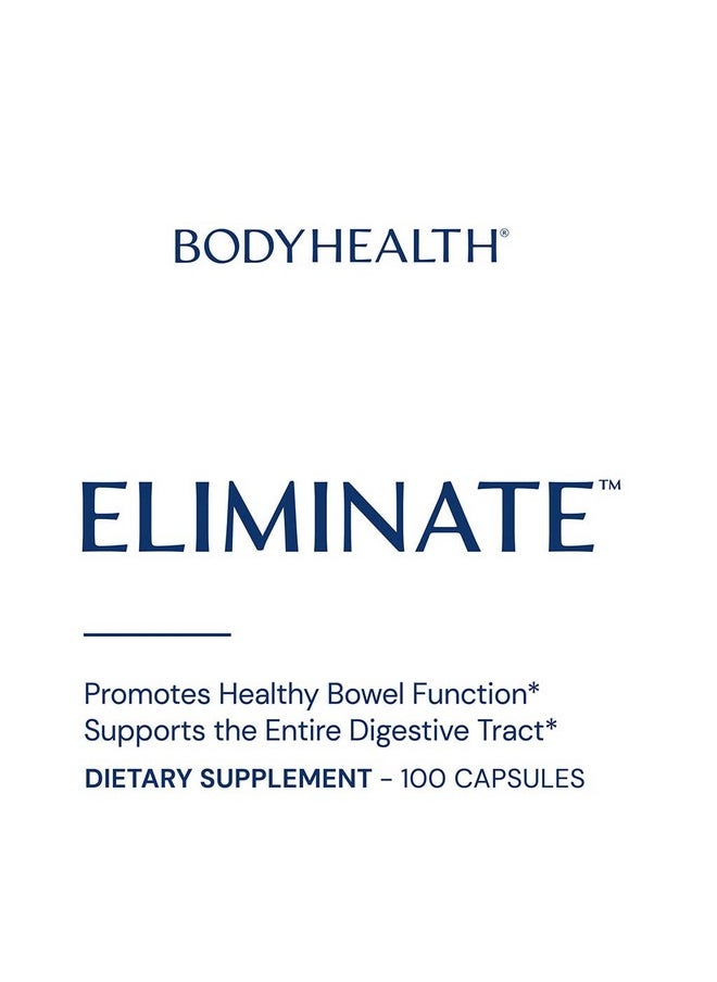 BodyHealth Intestinal Cleanse - Eliminate, Colon Cleanser Detox, Gentle Laxative Pills and Bowel Flush Constipation Relief for Adults, Body Cleanse for Colon Health and Clean Gut (100 Capsules)