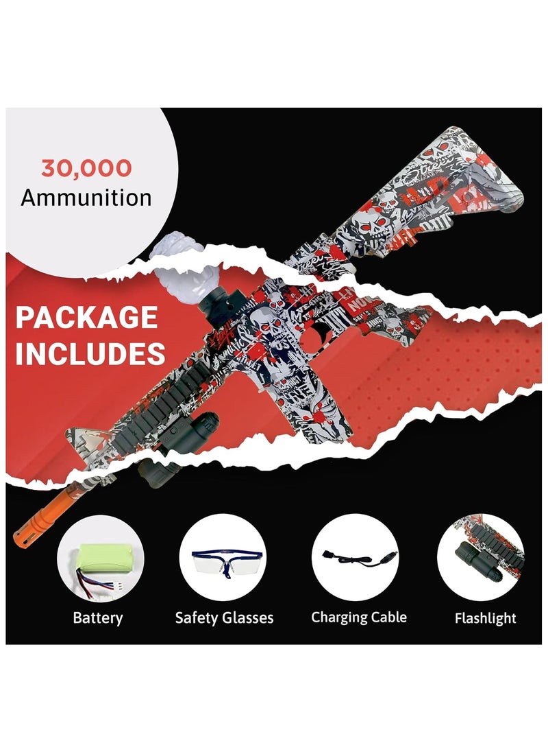 Gel Blaster, Gel Blaster Gun with Automatic Fast Fire Rate, Gel Blasters Toy + Flashlight + Safety Goggles! Gel Gun for Kids + Adults, Gel Gun Blaster, M416 Gel Blaster Sniper, Red
