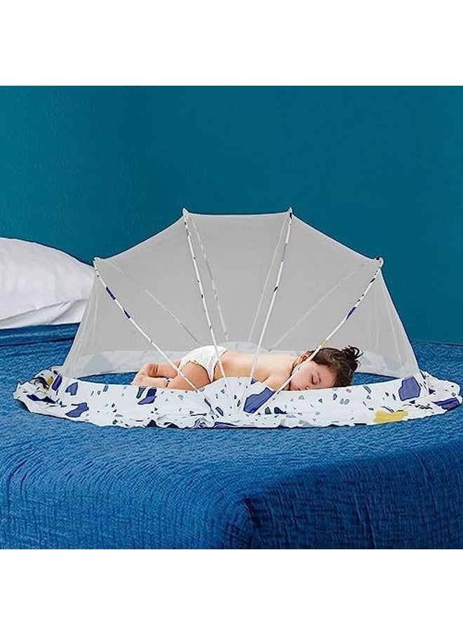 Foldable Baby Mosquito Net, Bottomless Net For Infants, For Safe & Easy Use,Ensures Your Baby'S Safe Sleep 110 X 65 X 60Cms, For Babies & Toddlers (0 To 18 Months) Color Pattern,Multicolor