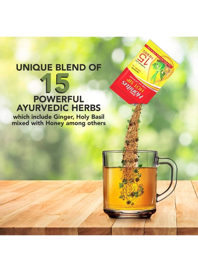 Honitus Hot Sip - Pack Of 30 Sachets ( 4Gx30 )| 100% Ayurvedic Kadha | Provides Instant Relief From Cough, Cold & Sore Throat | Natural Immunity Booster | Unique Blend Of 15 Ayurvedic Herbs