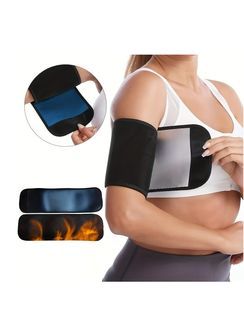 1 Pair Blue Color Arm Trimmers Sauna Sweat Arm Shaper Bands Adjustable Arm Trainer Weight Loss Toner Sleeves For Sports Workout Fitness