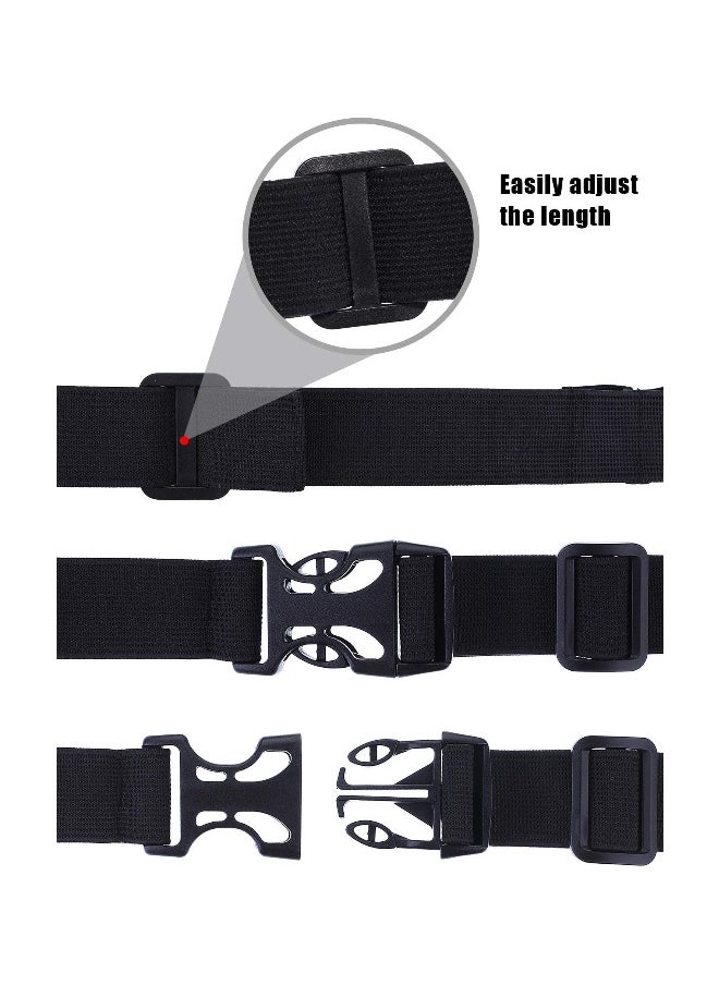 2 Pieces Race Number Belt with 6 Gel Loops for Running Cycling Triathlon Marathon (Black and Blue)