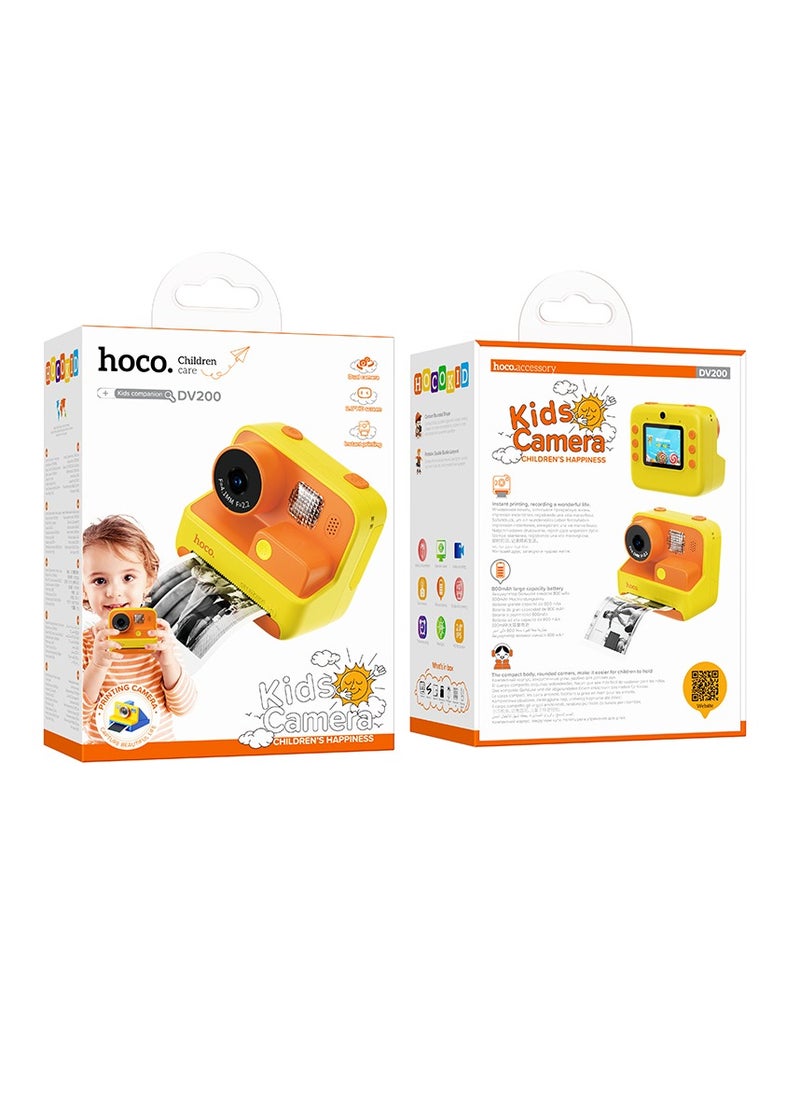 hoco DV200 Dual Lens Children Printing Camera – 48MP Photos, 720P Videos, 2-Inch IPS HD Display