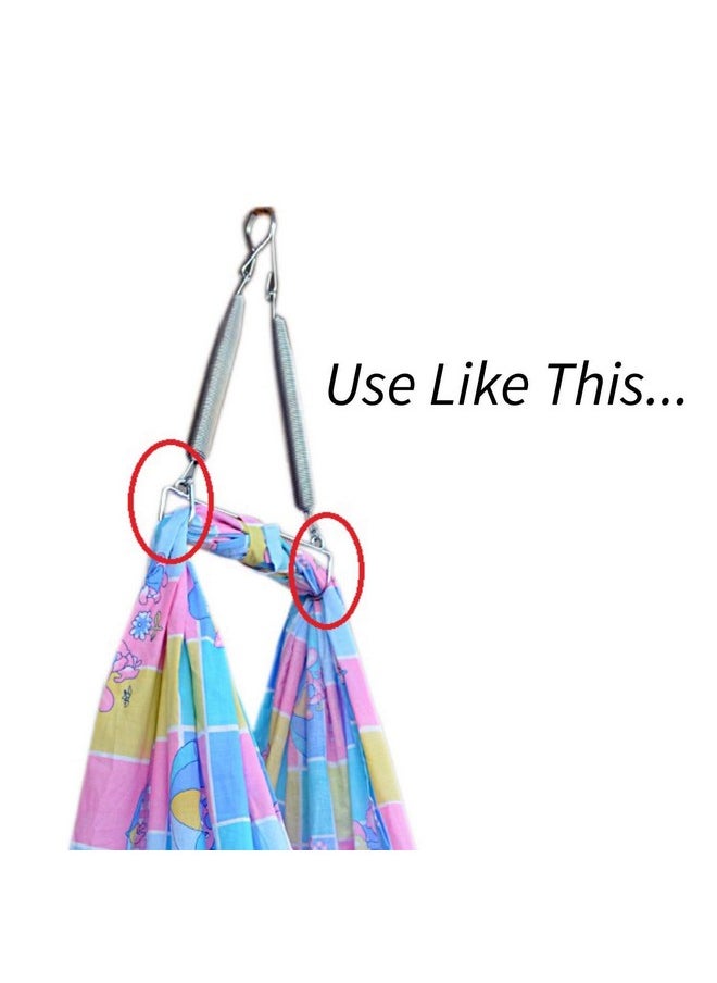 Hanging Spring For Baby Swing Cradle,Infant Jhula Swing Stainless Steel Spring Set Triangle,Spring For Hanging Cradle,Thottil Hook,Jhoola,Palna,Jula,Swing(Capacity = 15 Kgs),28 Cm,6 Cm