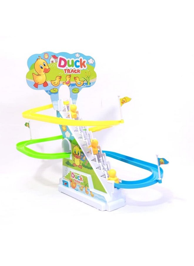 Duck Slide Toy Set, Funny Automatic Stair-Climbing (Multicolor)