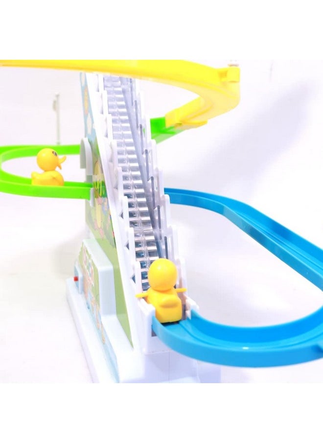 Duck Slide Toy Set, Funny Automatic Stair-Climbing (Multicolor)