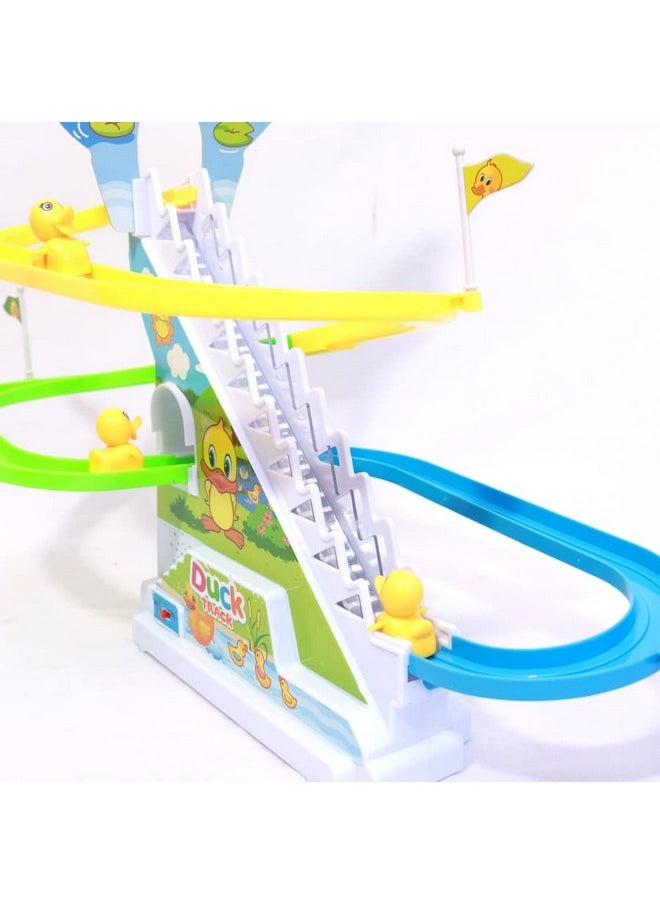 Duck Slide Toy Set, Funny Automatic Stair-Climbing (Multicolor)