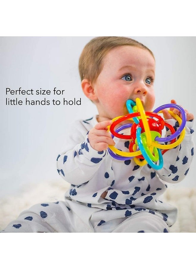 Sensory Baby Teether Tube Ball Loopi Toy For New Borns【100% Safe & Non-Toxic】【Pack Of 1】【Multi-Colored】