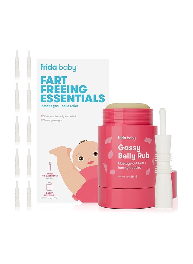 Fart Freeing Essentials | Includes Windi and Gassy Belly Rub for Safe, Natural, and Instant Gas and Colic Relief for Infants and Babies