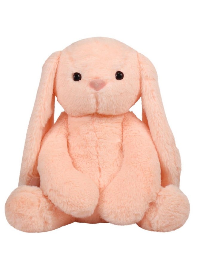 Cute Peach Bunny Soft Toy For Girls/Kids | Huggable Rabbit With Long Ears | Soft Stuffed Plush Animal | - 35Cm