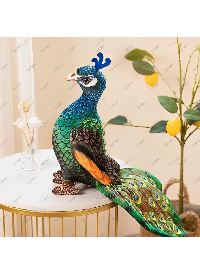 Beautiful Peafowl Peacock Zoo Bird Soft Stuffed Plush Toy For Kids Boys & Girls Birthday Gift (Size: 35 Cm; Color: Multicolor)