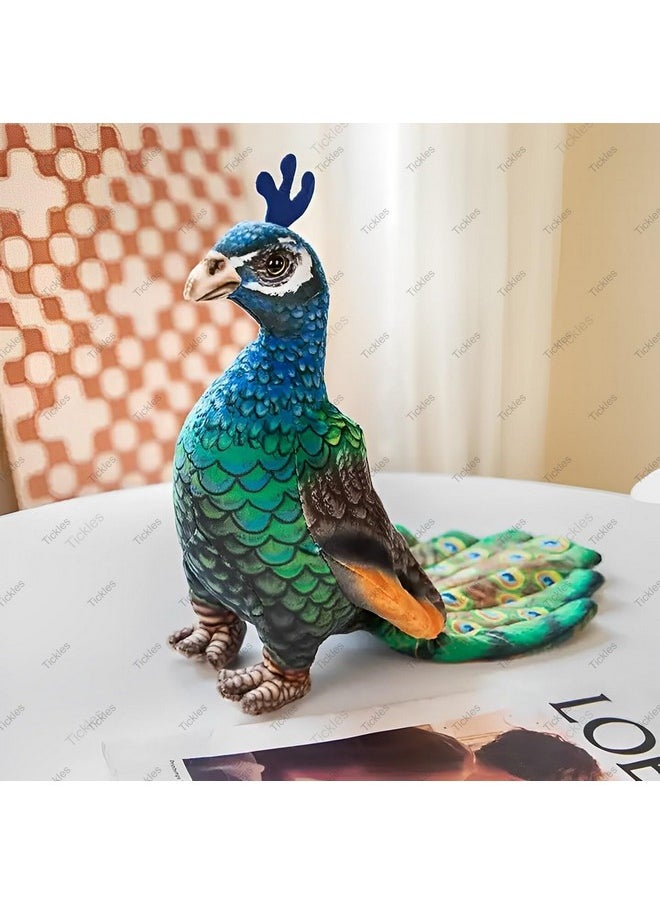 Beautiful Peafowl Peacock Zoo Bird Soft Stuffed Plush Toy For Kids Boys & Girls Birthday Gift (Size: 35 Cm; Color: Multicolor)