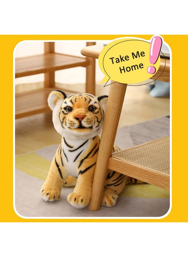 Siberian Jungle Tiger Soft Stuffed Animal Plush Toy For Kids Birthday Gifts Car (Color: Yellow & Black Size: 35 Cm)