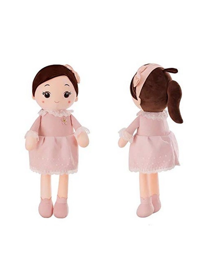 Super Soft 40Cm Height Stuffed Girl Doll - Polyfill Washable Cuddly Soft Plush Toy - Helps To Learn Role Play - 100% Safe For Kids (Random Color Will Be Send)