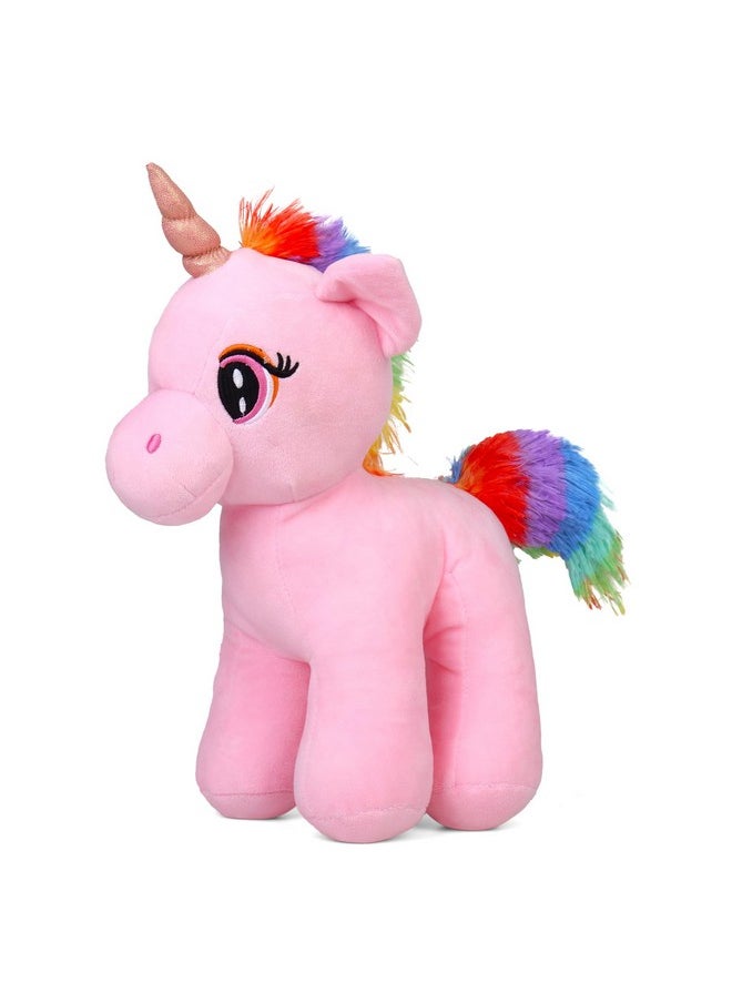 Enchanting Light Pink Unicorn Soft Toy | Great Gift For Girls/Kids | Floppy And Glittery With Sparkling Horn | Soft Stuffed Plush Animal |- 29Cm