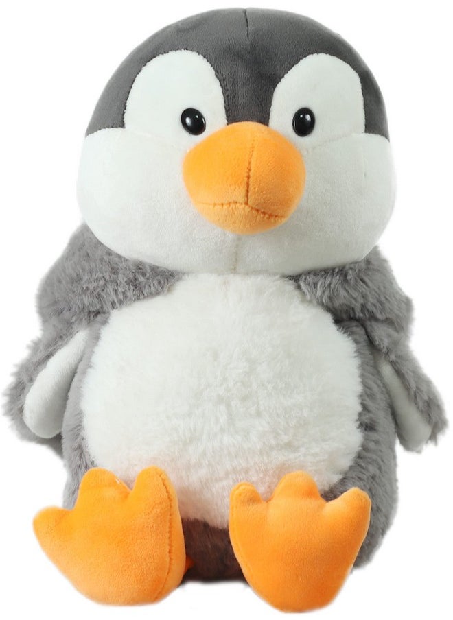 Cute Grey Penguin Soft Toy For Girls/Kids | Huggable Hoodie Penguin Soft Toy | Stuffed Plush Animal | Ideal For Birthdays & Special Occasions - 25Cm