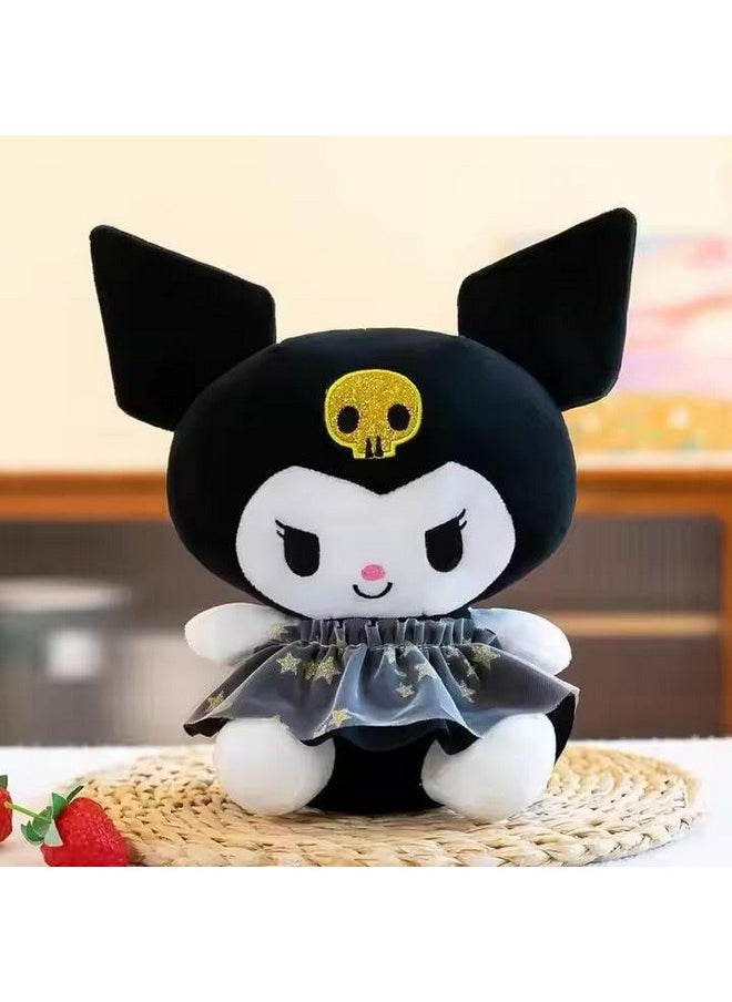 Kawaii Kuromi Soft Toy, 24Cm, Black And White