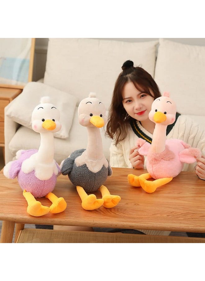 Cute Ostrich Soft Stuffed Plush Toy For Kids Birthday Gifts (Color: Grey Size 30 Cm)